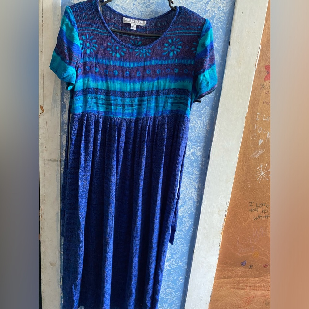 Dress Barn size 12 blue short sleeve dress